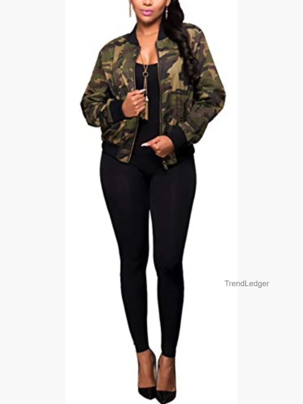 Casual Long Sleeve Lightweight Full Zip Up Coat with Pockets - Picture 2 of 7